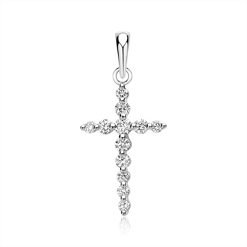 Vedhæng i hvidguld med kors