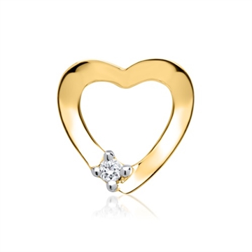 Vedhæng i Guld med hjerte