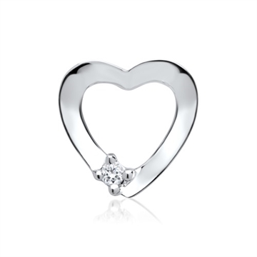 Vedhæng i hvidguld m ed hjerte