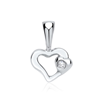Vedhæng i hvidguld med hjerte
