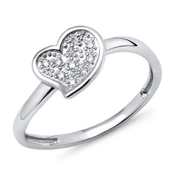 Ring i hvidguld med hjerte