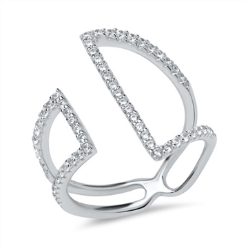 Ring i Sølv m. zirkonia