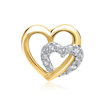 Vedhæng i guld med hjerte