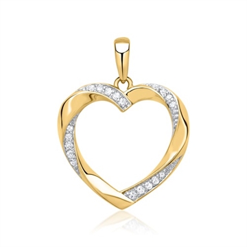 Vedhæng i guld med hjerte