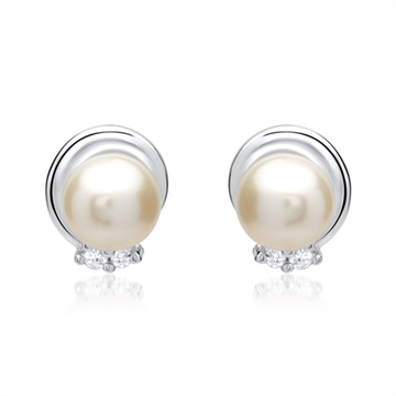 Ørestikker i Hvidguld med perler
