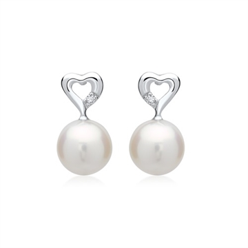 Øreringe i Hvidguld med perler