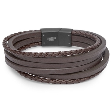 Herrearmbånd i brunt læder
