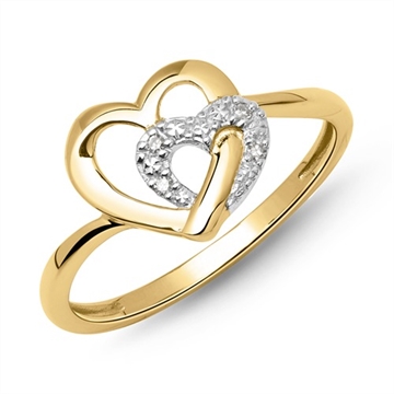 Ring i Guld med hjerter