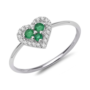 Ring i Hvidguld med hjerte