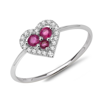 Ring i Hvidguld med hjerte