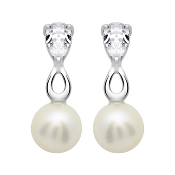 Ørestiker i Sølv med perler