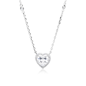 Halskæde i Sølv med hjerte