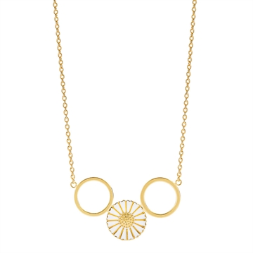 Forgyldt Marguerit collier i Sølv