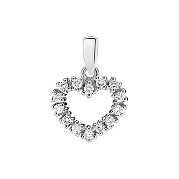 Vedhæng i Hvidguld med hjerte