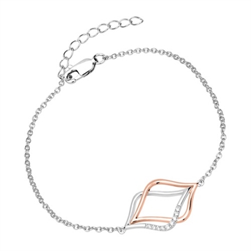 Armbånd i tofarvet Sølv