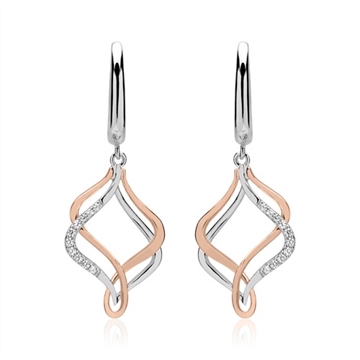 Ørehænger i tofarvet Sølv