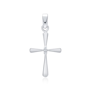 Vedhæng i Hvidguld med kors