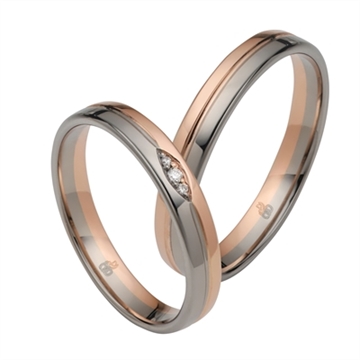 Vielsesringe i Rødguld og Hvidguld