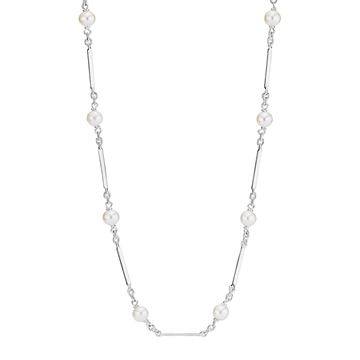 Collier i Sølv med perler