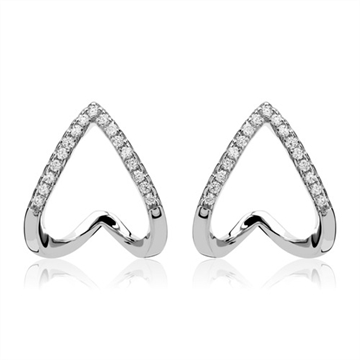 Ørestikker i Sølv med zirkonia
