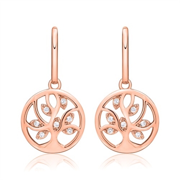 Rosaforgyldte ørehænger i Sølv