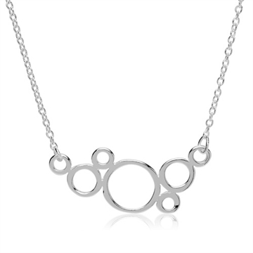 Collier i Sølv med bobler