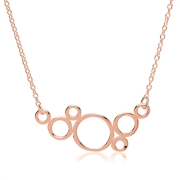 Rosaforgyldt collier i Sølv