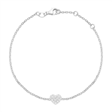 Armbånd i Hvidguld med hjerte