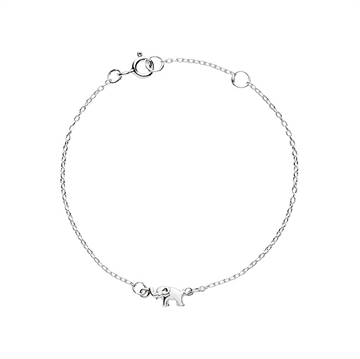 Pigearmbånd i Sølv med elefant