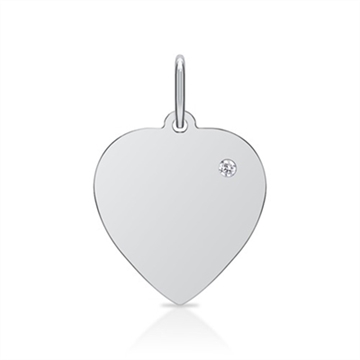 Vedhæng i Sølv med hjerte
