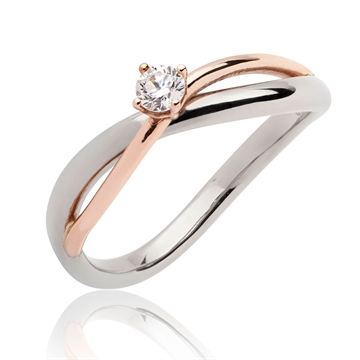 Solitairering i Hvidguld og Rosaguld