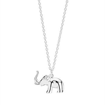 Lang halskæde i Sølv med elefant