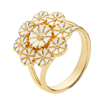 Forgyldt Marguerit Ring i Sølv
