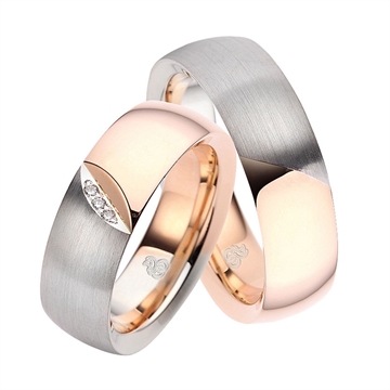 Vielsesringe i Rødguld og Hvidguld