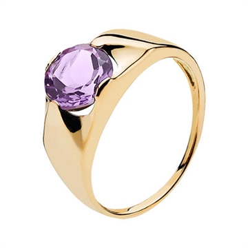 Ring i 8 kt. Guld m. Ametyst