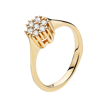 Ring i 14 kt. Guld m. roset