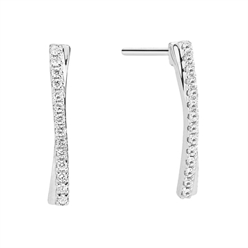 Ørestikker i Hvidguld m. diamanter