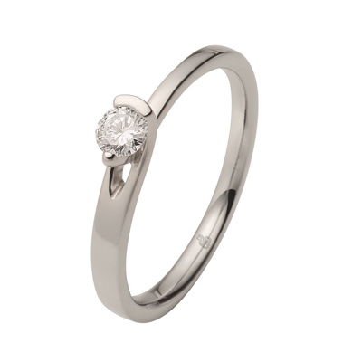 Diamantring i Hvidguld