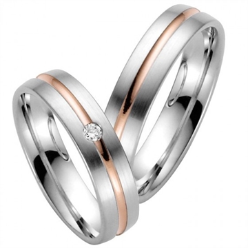 Vielsesringe i Rød og Hvidguld