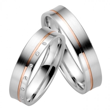 Vielsesringe i Rød og Hvidguld