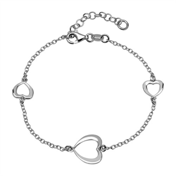 Armbånd i Sølv med hjerter