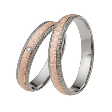 Vielsesringe i Rød & Hvidguld