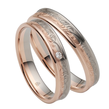 Vielsesringe i Rød og Hvidguld