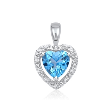 Vedhæng i Hvidguld med hjerte