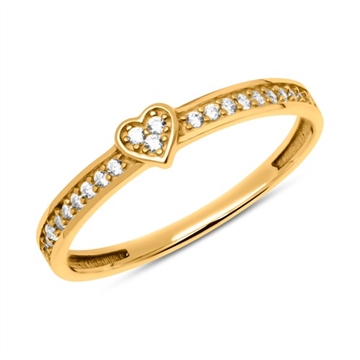 Ring i Guld med hjerte