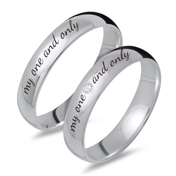 Vielsesringe i Sølv - Udvendig gravering