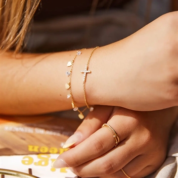 Forgyldt armbånd m. kors