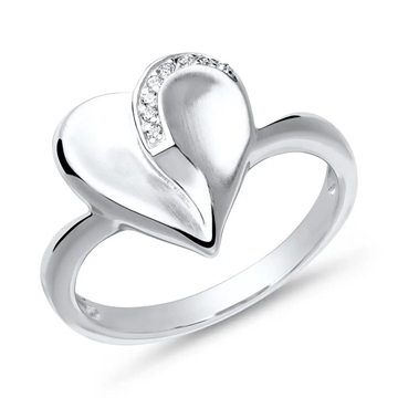 Ring i Sølv m. hjerte