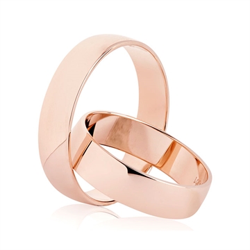 BARTOLI Classic vielsesringe i rosaguld